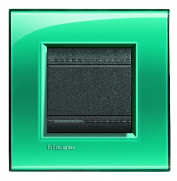 Рамка Bticino LivingLight Квадрат Зеленый двухмодульная LNA4802VD