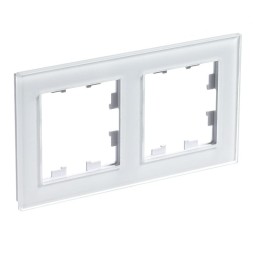 Рамка Schneider Electric Atlasdesign двойная Nature белое стекло ATN320102
