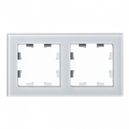 Рамка Schneider Electric Atlasdesign двойная Nature белое стекло ATN320102