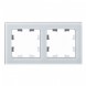 Рамка Schneider Electric Atlasdesign двойная Nature белое стекло ATN320102