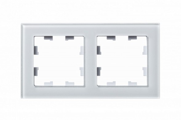 Рамка Schneider Electric Atlasdesign двойная Nature белое стекло ATN320102