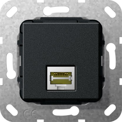 Разъем MJ RJ45 Cat Gira Черный 6A 10 GB 569510