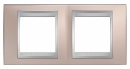 Рамка Schneider Electric Unica Top Оникс / Алюминий 2 поста MGU66.004.096