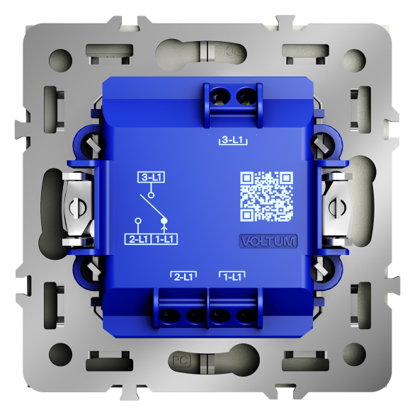 Выключатель встраиваемый VOLTUM S70 для жалюзи 10А, (сталь)