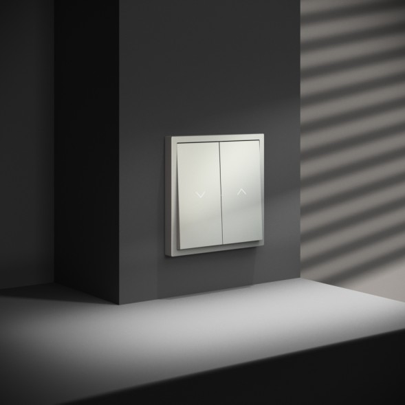 Выключатель встраиваемый VOLTUM S70 для жалюзи 10А, (сталь)