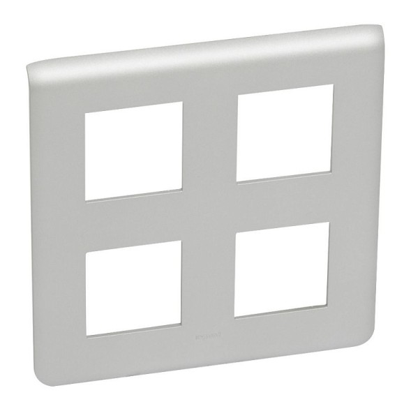 Рамка Legrand Mosaic Алюминий 2х2х2-модульная 079338