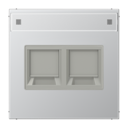 Плата Jung LS серия алюминий с полем для надписи для модульных гнёзд Avaya (AT&amp;T) AL1969-2NAAT