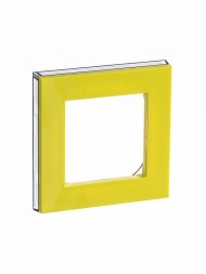 Рамка ABB Levit Жёлтый / Дымчатый чёрный 1 пост 2CHH015010A6064 3901H-A05010 64W