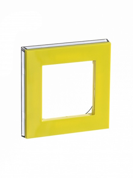 Рамка ABB Levit Жёлтый / Дымчатый чёрный 1 пост 2CHH015010A6064 3901H-A05010 64W