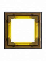 Рамка ABB Levit Жёлтый / Дымчатый чёрный 1 пост 2CHH015010A6064 3901H-A05010 64W