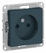 Розетка Schneider Electric Atlasdesign Изумруд без заземления со шторками, 16А, механизм ATN000849