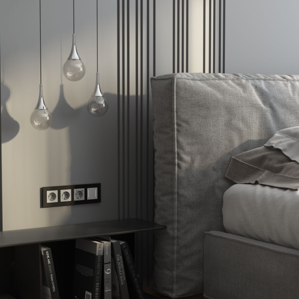 Рамка из металла на 4 поста АluMax черный алюминий Werkel W0043508