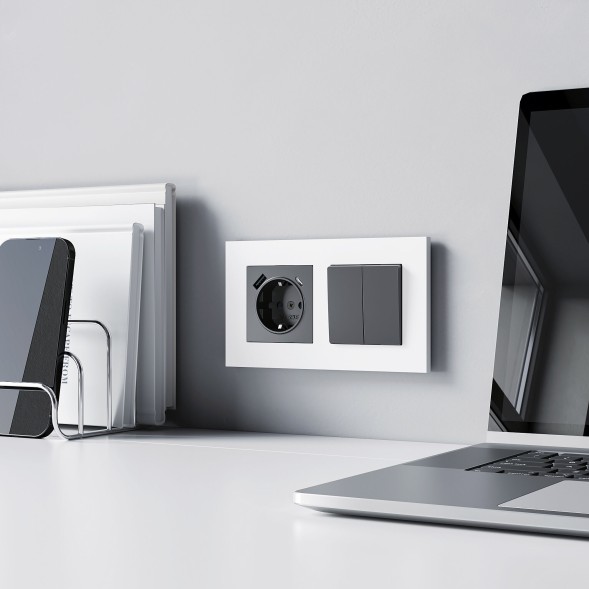 Рамка из поликарбоната на 2 поста Slab белый софт Werkel W0022961