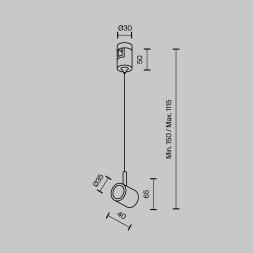 Комплектующие для трекового светильника Technical TRA154SW-1BS