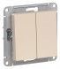 Двухклавишный выключатель Schneider Electric Atlasdesign Бежевый сх.5, 10АХ, механизм ATN000251