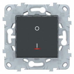 Выключатель Schneider Electric Unica Studio Антрацит двухполюсный, 1-кл., с индик., сх.2а, 16 AX, 250В NU526254S
