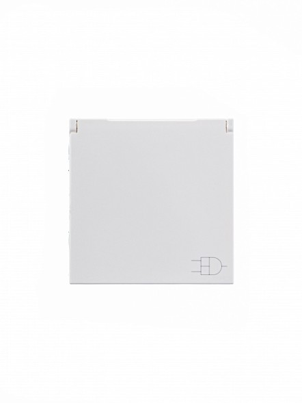 Розетка ABB Zenit альпийский белый SCHUKO с заземлением с крышкой со шторками 16А / 250В 2CLA228810N1101 N2288.1 BL