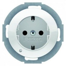Штепсельная розетка Berker R.1 Полярная белизна SCHUKO 41092089