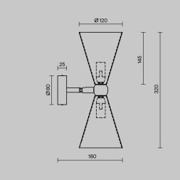 Настенный светильник (бра) Maytoni MOD108WL-02GB