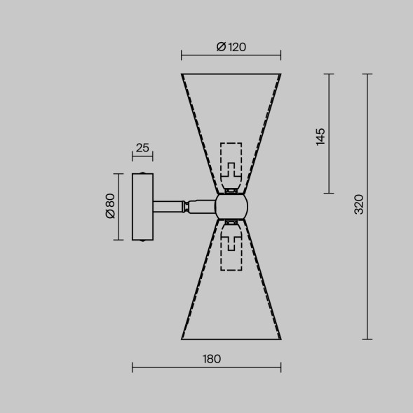 Настенный светильник (бра) Maytoni MOD108WL-02GB