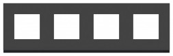 Рамка Schneider Electric Unica Pure Черное стекло / антрацит 4 поста NU600886