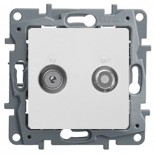 Розетка TV/SAT Legrand Etika белый двухкабельная 672257