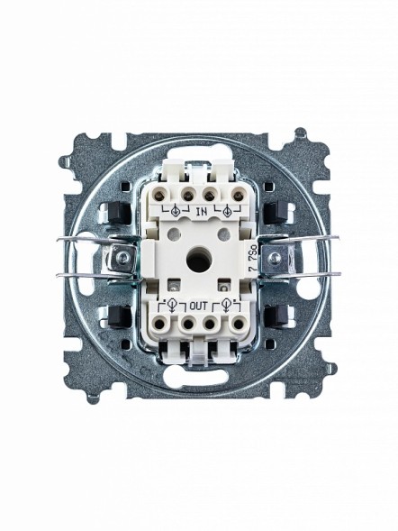 Переключатель ABB Levit кофе макиато / белый перекрёстный одноклавишный 2CHH590745A6018 3559H-A07445 18W