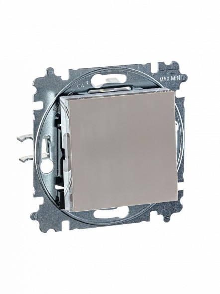 Переключатель ABB Levit кофе макиато / белый перекрёстный одноклавишный 2CHH590745A6018 3559H-A07445 18W