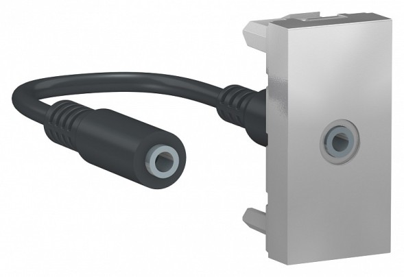 Розетка Minijack Schneider Electric Unica Modular Алюминий 1 Модуль NU343330