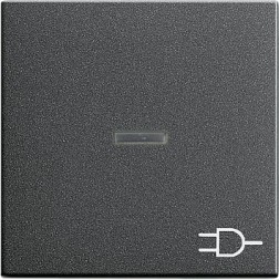 Клавиша Gira Антрацит с подсветкой и символом &quot;розетка&quot; 020928