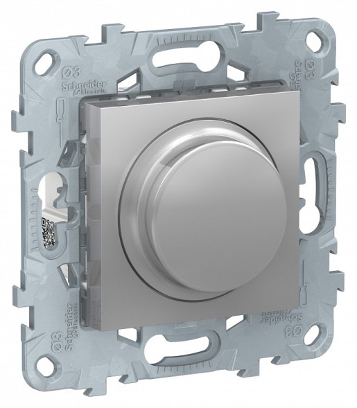 Светорегулятор LED Schneider Electric Unica Studio Алюминий поворотно-нажимной, универсальный 5-200Вт NU551430