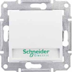 Кнопочный выключатель Schneider Electric Sedna белый с надписью подсветкой SDN1700421