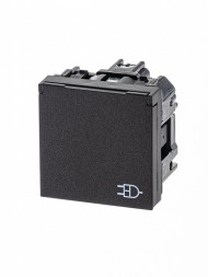 Розетка ABB Zenit антрацит SCHUKO с заземлением с крышкой со шторками 16А / 250В 2CLA228810N1801 N2288.1 AN