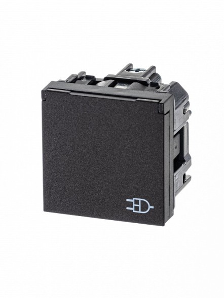 Розетка ABB Zenit антрацит SCHUKO с заземлением с крышкой со шторками 16А / 250В 2CLA228810N1801 N2288.1 AN