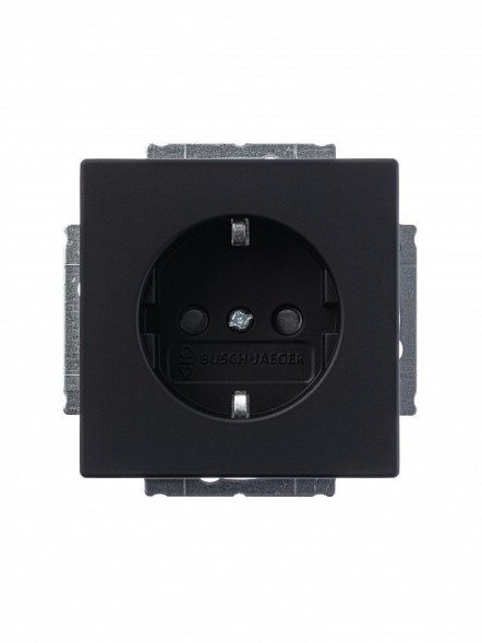 Розетка ABB Future чёрный бархат SCHUKO 16А 250В с защитными шторками 2CKA002013A5333 20 EUCKS-885