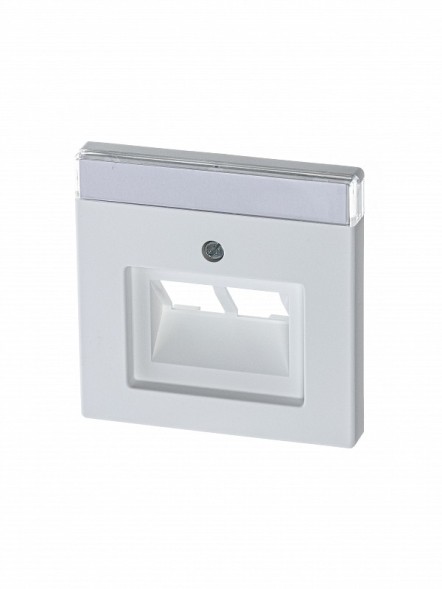 Плата центральная (накладка) ABB белый бархат для двухпостовой телекоммуникационной розетки 0214 0215 0217 0218 с полем для надписи 2CKA001710A3888 1803-02-884