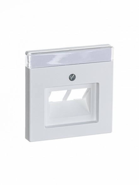 Плата центральная (накладка) ABB белый бархат для двухпостовой телекоммуникационной розетки 0214 0215 0217 0218 с полем для надписи 2CKA001710A3888 1803-02-884