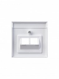 Плата центральная (накладка) ABB белый бархат для двухпостовой телекоммуникационной розетки 0214 0215 0217 0218 с полем для надписи 2CKA001710A3888 1803-02-884