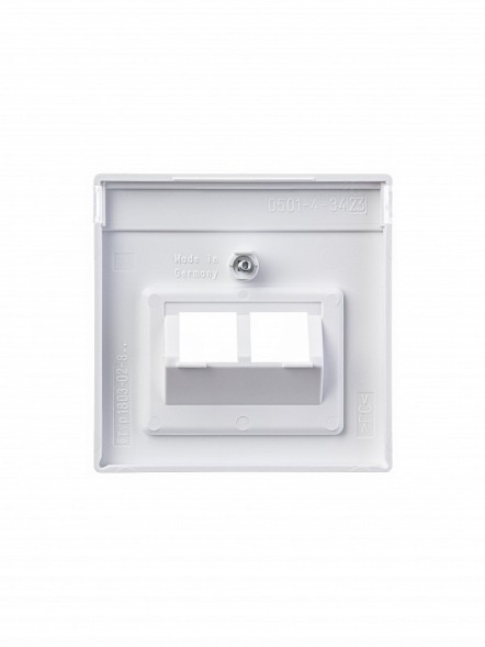 Плата центральная (накладка) ABB белый бархат для двухпостовой телекоммуникационной розетки 0214 0215 0217 0218 с полем для надписи 2CKA001710A3888 1803-02-884