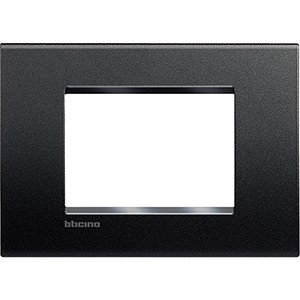 Рамка Bticino LivingLight Квадрат Антрацит 3 модуля LNA4803AR