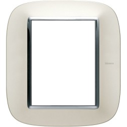 Рамка Bticino Axolute Овал Серебро 3+3 модуля HB4826SAN