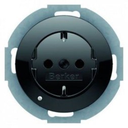 Штепсельная розетка Berker R.1 Черная SCHUKO 41092045