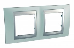 Рамка Schneider Electric Unica Top Флюорит / Алюминий 2 поста MGU66.004.094