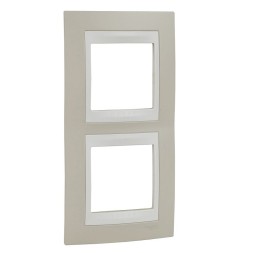 Рамка Schneider Electric Unica Хамелеон песчаный / Бежевый 2 поста вертикальная MGU6.004V.567