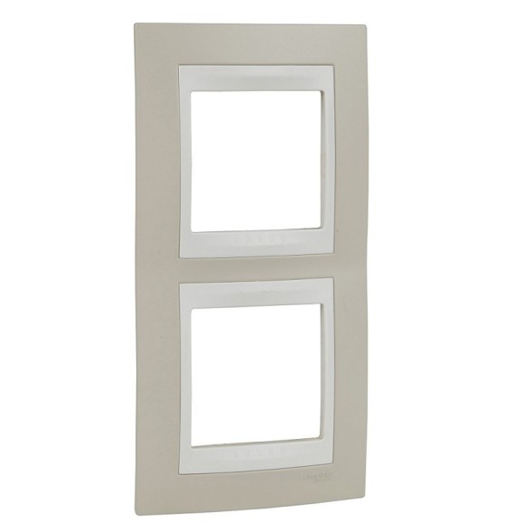 Рамка Schneider Electric Unica Хамелеон песчаный / Бежевый 2 поста вертикальная MGU6.004V.567