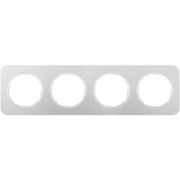 Рамка Berker R.1 Полярная белизна алюминий 4 поста 10142174
