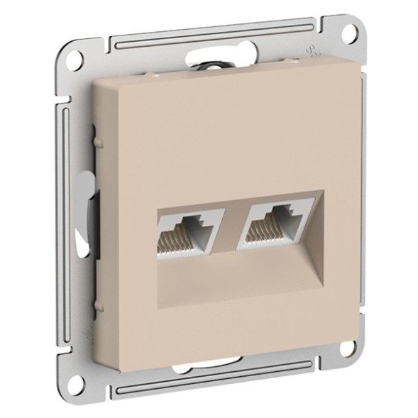 РОЗЕТКА двойная компьютерная RJ45+RJ45, кат. 5е, механизм, ПЕСОЧНЫЙ Schneider Electric Art Gallery GAL001285