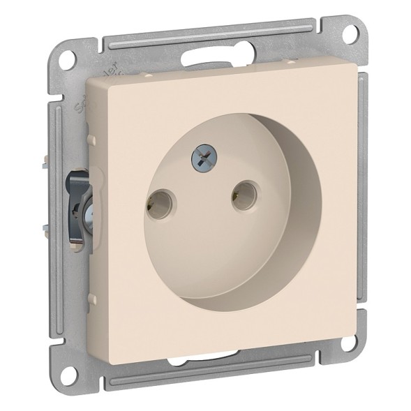 Розетка Schneider Electric Atlasdesign Бежевый без заземления, 16А, механизм ATN000241