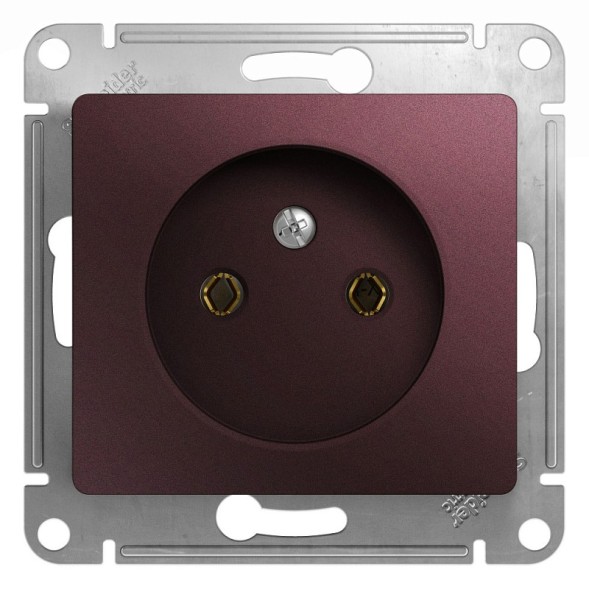Розетка без заземления,16А, 250В, механизм Schneider Electric Glossa Баклажановый GSL001141