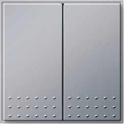 Двухклавишный выключатель Gira TX44 Алюминий с самовозвратом 10А/250В в сборе 012565